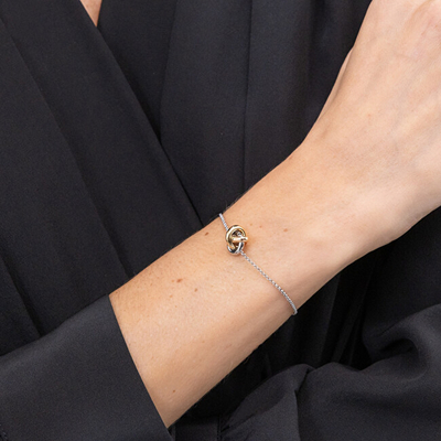 Byzylyk BOSS Jewelry Knot, dizajn nyje, tre ngjyra, metalik