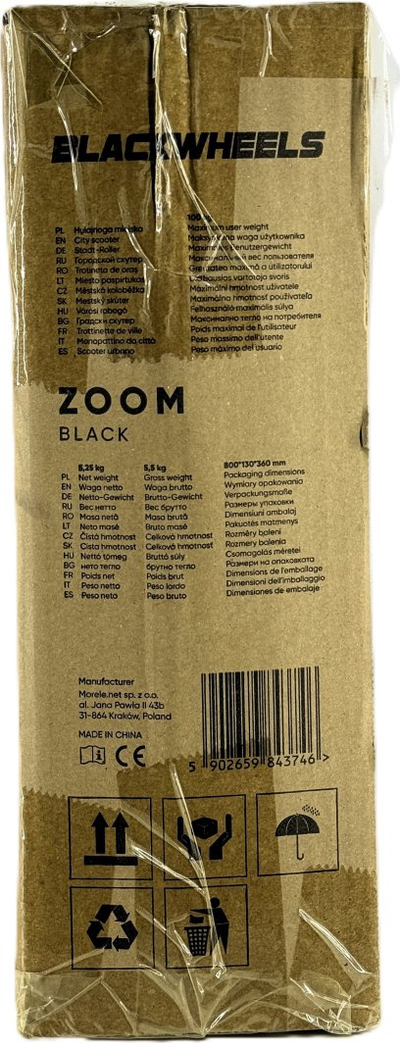 Trotinet Blackwheels Zoom, rrota 200mm, alumini, i zi