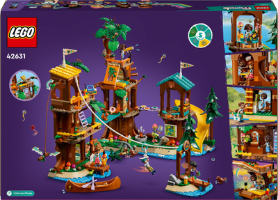 Set lodrash LEGO Friends Adventure Camp Tree House 42631, 5 mini-dolla, 8+, shumëngjyrësh