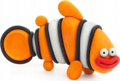 Set plasteline Hey Clay Clownfish, 3 ene, shumëngjyrëshe