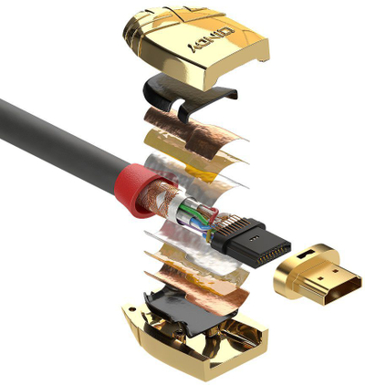 Kabllo HDMI Lindy Gold 37867, 15m, HDMI 2.0, e zezë