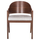 Karrige ngrënie Oikonomou NERO HM9972, dru rubberwood walnut, ulëse stof gri, set 2 copë