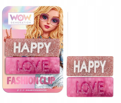 Kapëse flokësh WOW Generation Dream Glam, 2 copë, rozë me shkëlqim