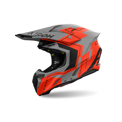 Helmetë motocross Airoh Twist 3 Dizzy, madhësia 2XL, gri portokalli