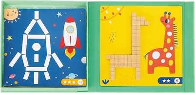 Loja edukative Tooky Toy Creative Math Sticks, 36 shkopinj magnetikë, 22 x 22 x 3 cm, shumëngjyrëshe