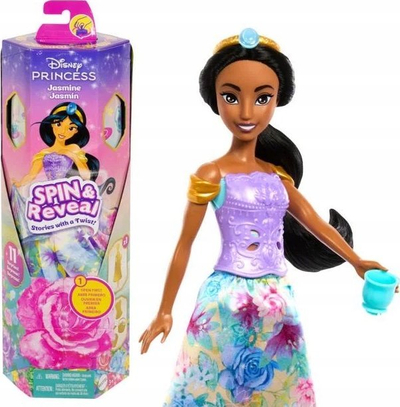 Kukull Disney Princess Jasmine Spin and Reveal, me aksesore, me ngjyra nga te gjitha