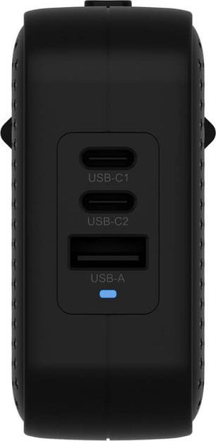 Karikues udhëtimi HYPER HyperJuice 70W, USB C GaN, 3 porta, i zi