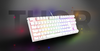 Tastierë mekanike Genesis Thor 303 TKL, RGB, Outemu Peach Silent, e bardhë