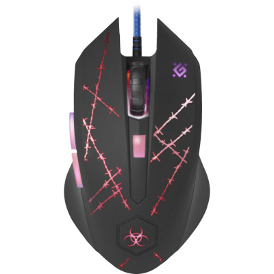 Maus me kabllo Defender Forced GM-020L, 3200 DPI, 6 butona, me mouse pad, i zi