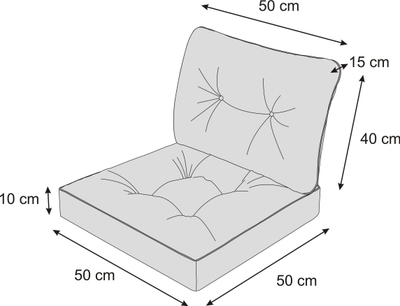 Jastëk kopshti HOBBYGARDEN EMMA TECH, 50x50x40 cm, për karrige technorattan, gri