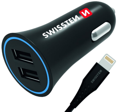 Karikues SWISSTEN 2,4A  me kabllo 2x USB + Lighting