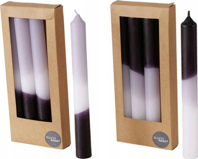 Set qirinj dekorativë Boltze Simple, 25cm, 4 copë, gradient zi e bardhë