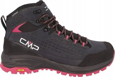 Këpucë hiking CMP Vertyx Mid WP W, lëkurë zamos, shollë gomë, gri me të zezë