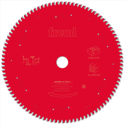 Teh sharre rrethore Freud F03FS10091, Ø305mm, 96 dhëmbë, për alumin