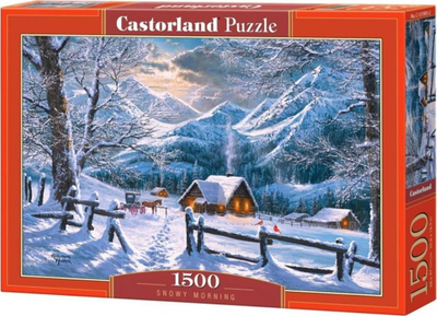 Puzzle Castorland Snowy Morning, 1500 copa, dimëror, shumëngjyrësh
