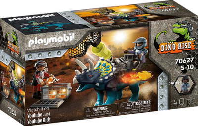 Set loje Playmobil Triceratops Dispute over Legendary Stones 70627, me figura, për fëmijë 5+
