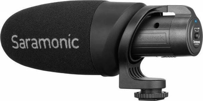 Mikrofon shotgun Saramonic CamMic+, për kamera dhe smartphone, me bateri AA, ngjyrë e zezë
