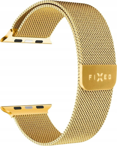 Rrip ore FIXED Mesh Strap për Apple Watch 42/44/45mm, metalik, ngjyrë gold
