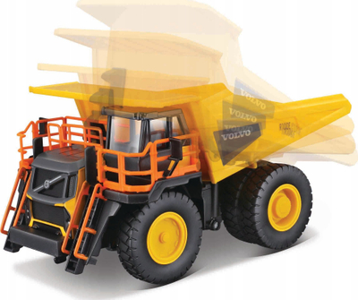 Loje me kamion Bburago Volvo R100E, diecast, shkallë 1:60, i verdhë