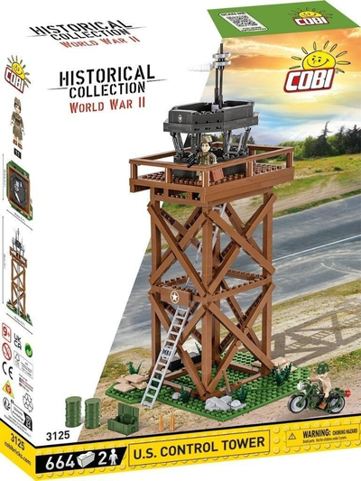 Set lodrash ndërtimi COBI 3125 U.S. Control Tower HC, 1:35, 664 copa, me ngjyra