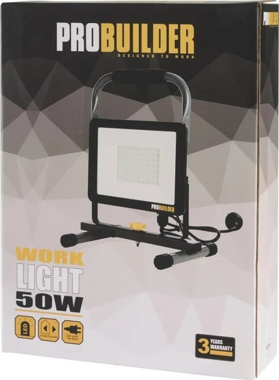 Reflektor pune PROBUILDER LED 50W, IP65, trup alumini, i verdhë