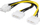 Kabllo adapter DELTACO SSI-62, 2x Molex 4-pin në 8-pin PCI-E, 30cm, verdh e zez