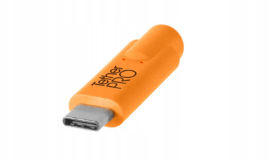 Kабел USB TetherTools TetherPro USB C во USB 2.0 Mini B 8 Pin, 4.6m, портокалов