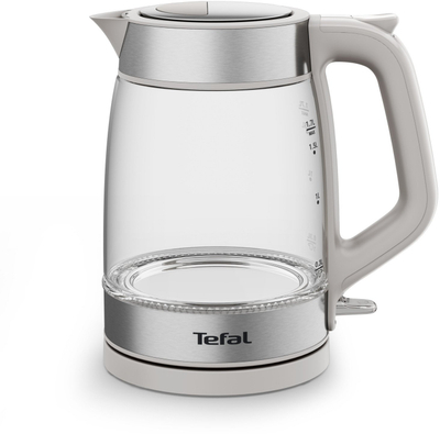Çajnik elektrik Tefal Glass KI605B30, 1.7L, xham inoks, gri e çelik