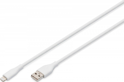 Kabllo Digitus Lightning Silicone, USB A me Lightning, 1m, e bardhë