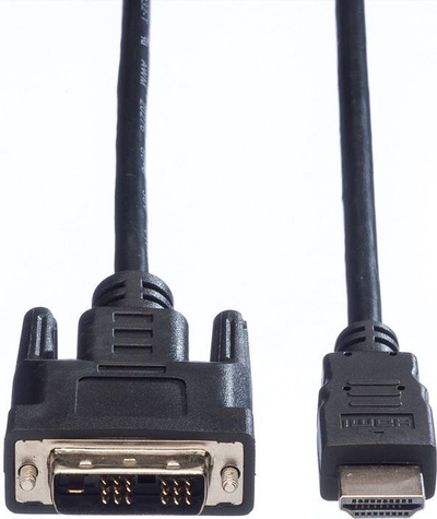 Kabllo adapter HDMI në DVI-D VALUE, 10 m, i ekranizum, i zi