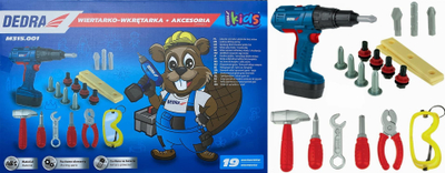 Set lodrash mjetesh Dedra Battery Screwdriver, kaçavidë me bateri, për fëmijë 3+