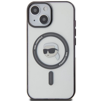 Mbulesë telefoni Karl Lagerfeld KLHMP15MHKHNOTK për iPhone 15 Plus 6.7", me MagSafe, transparente