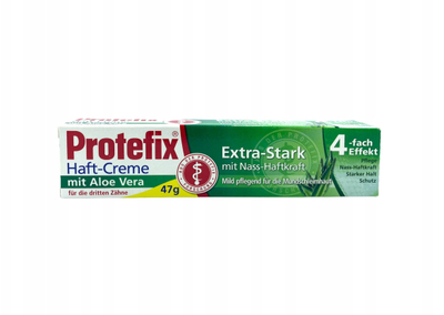 Krem ngjitës për proteza Protefix me Aloe Vera, 47g, mban fort, pa shije