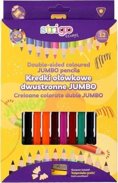 Lapsa me ngjyra trekëndëshe jumbo STRIGO, set 12 copë, shumëngjyrëshe