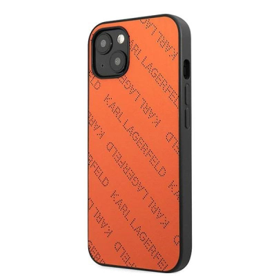 Kapak telefoni Karl Lagerfeld KLHCP13MPTLO për iPhone 13 6.1", hardcase, portokalli