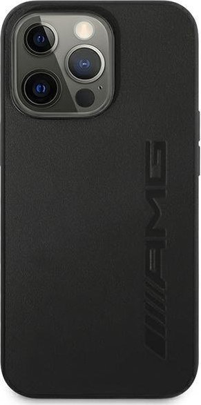 Kapak telefoni Mercedes AMG Petronas F1 Team për iPhone 14 Pro Max 6.7", hardcase lëkurë, i zi