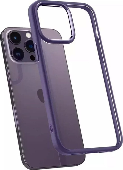 Mbulesë telefoni Spigen Ultra Hybrid Crystal për iPhone 14 Pro Max, TPU transparente, ngjyrë Deep Purple