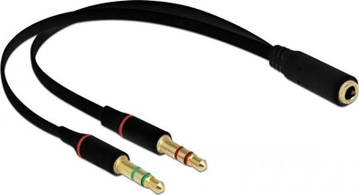 Adapter audio Delock 65967, Jack 3.5mm në 2x Jack 3.5mm, i zi