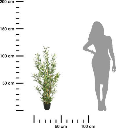Bimë artificiale Atmosphera Bamboo, 120 cm, në vazo metalike, jeshile