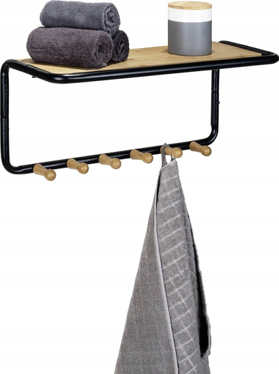 Varëse muri për pallto Wenko Loft, tub çeliku, bambu FSC, ngjyrë natyrale