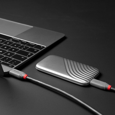 Kabllo USB C Lindy Anthra Line, USB4 40Gbps, 0.8m, 240W, gri