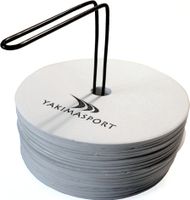 Disk shënjues sportiv Yakimasport Flat Field Markers, set 24 copë, diametër 15 cm, i bardhë