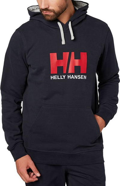 Bluzë me kapuç Helly Hansen Logo Hoodie M 33977-597, pambuk, për burra, navy
