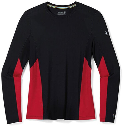 Bluzë Smartwool Merino Sport 150 Long Sleeve Crew, lesh merino, mëngë të gjata, e zezë e kuqe