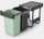 Kosh riciklimi Brabantia Sort & Go, 2 x 4 gal, për dollap kuzhine, gri e errët dhe jeshile