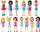 Figurina plastike Mattel Polly Pocket, set 4 copë, shumëngjyrëshe