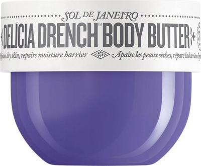 Krem trupi Sol de Janeiro Delicia Drench Body Butter, hidratim i thellë, vegan, vjollcë