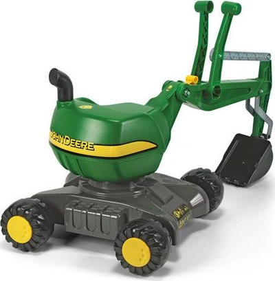 Lodër eskavator Rolly Toys John Deere, vetëlëvizës, plastikë, jeshil