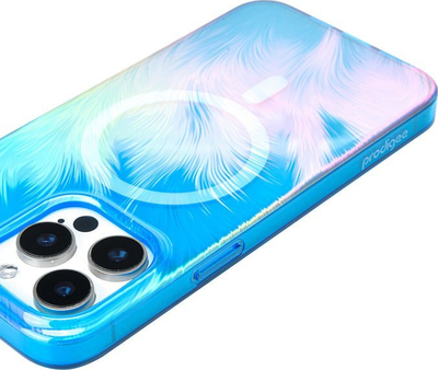 Futrollë Prodigee Pampas për iPhone 16, transparente, që rri mirë në goditje, blu pastel