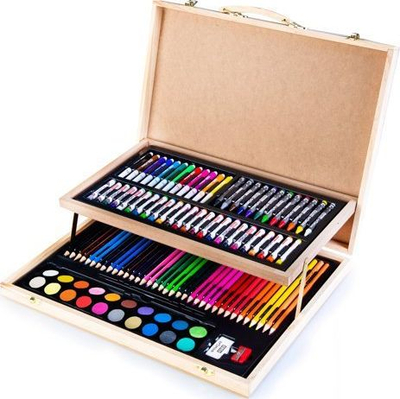 Set arti për kalamaj ART SET, 108 copë, valixhe plastike, shumëngjyrësh